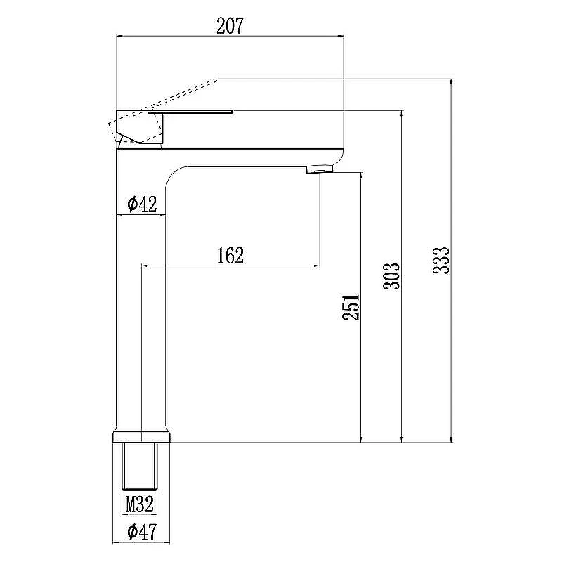 Смеситель для раковины Fmark FS8811Q цвет Графит