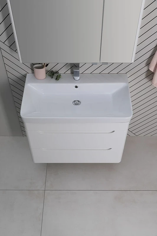 Комплект мебели для ванной Aquanet София 80 274199 подвесной Белый глянец МДФ / ЛДСП