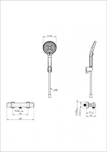 Смеситель для душа Wonzon &amp; Woghand Inn WW-B2012-A-BG с термостатом цвет Брашированное золото