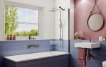 Шторка на ванну Ambassador Bath Screens 70х140 16041206 профиль Черный стекло прозрачное