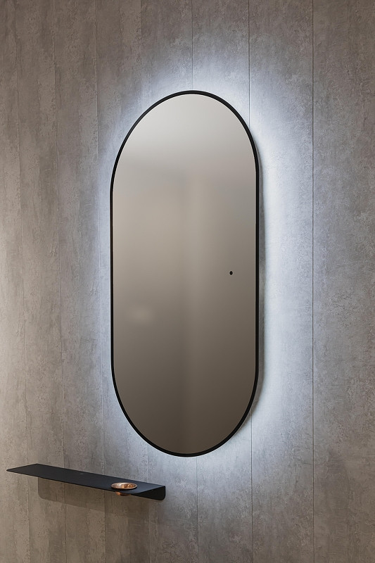 Зеркало Silver Mirrors Viva 55 LED-00002689 с подсветкой цвет Черный с бесконтактным выключателем и диммером
