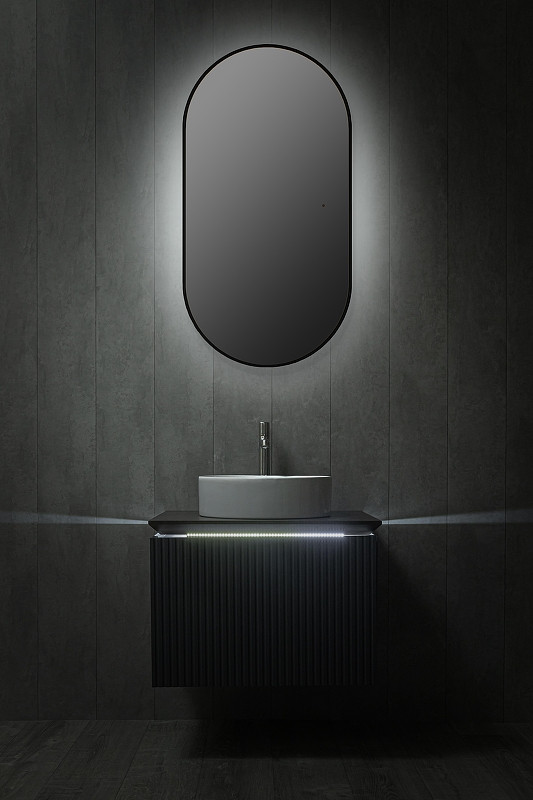 Зеркало Silver Mirrors Viva 55 LED-00002689 с подсветкой цвет Черный с бесконтактным выключателем и диммером