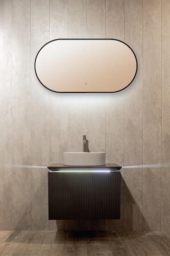 Зеркало Silver Mirrors Viva 55 LED-00002689 с подсветкой цвет Черный с бесконтактным выключателем и диммером