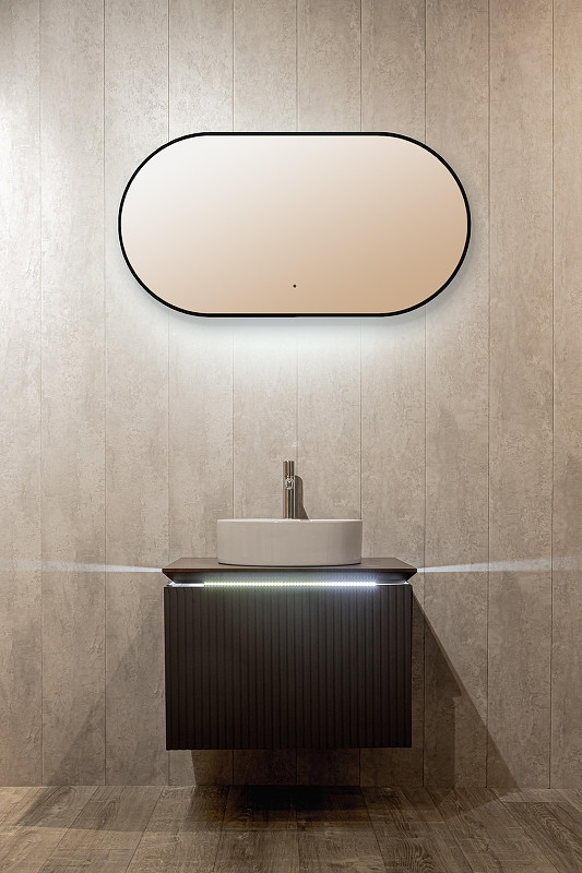 Зеркало Silver Mirrors Viva 55 LED-00002689 с подсветкой цвет Черный с бесконтактным выключателем и диммером
