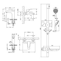 Комплект смесителей Lemark Point LM0380C Хром латунь