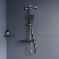 Душевая система RGW Shower Panels SP-34Gr 51140134-11 с термостатом Серая латунь на стену