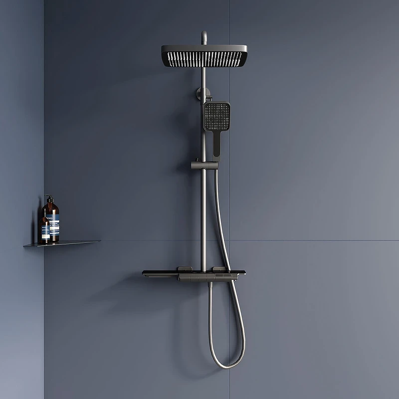 Душевая система RGW Shower Panels SP-34Gr 51140134-11 с термостатом Серая латунь на стену