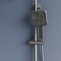Душевая система RGW Shower Panels SP-34Gr 51140134-11 с термостатом Серая латунь на стену