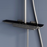 Душевая система RGW Shower Panels SP-34Gr 51140134-11 с термостатом Серая латунь на стену