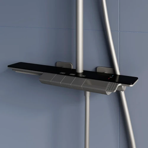 Душевая система RGW Shower Panels SP-34Gr 51140134-11 с термостатом Серая латунь на стену