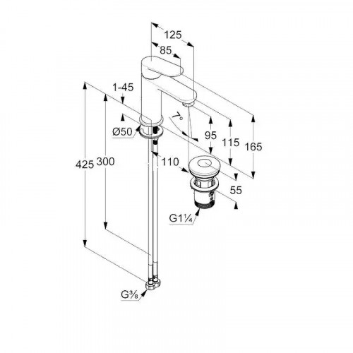 Смеситель для раковины Kludi X1 322880575 цвет Хром