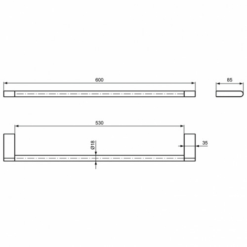 Полотенцедержатель Ideal Standard Connect N1387AA цвет Chrome / Хром