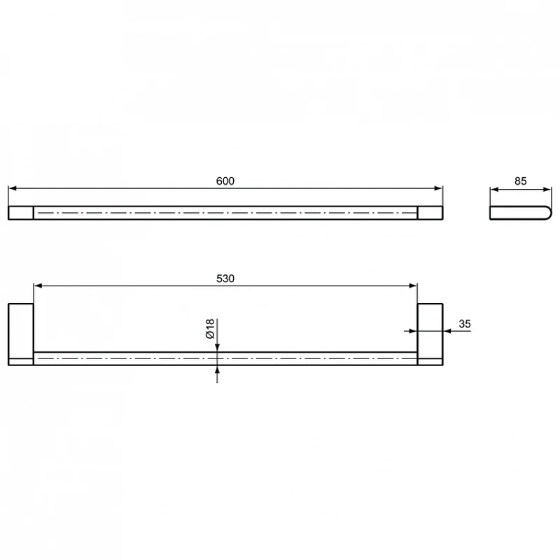 Полотенцедержатель Ideal Standard Connect N1387AA цвет Chrome / Хром