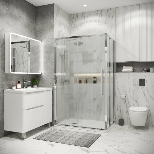 Душевая стенка Grossman Cosmo 90 200.K33.02.90.10.02 профиль Хром стекло шиншилла