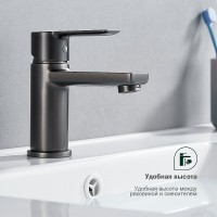 Смеситель для раковины Splenka S06.10.09 Графит матовый латунь