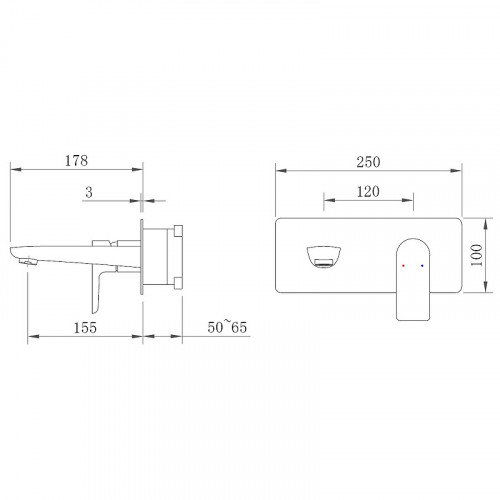 Смеситель для раковины Berges Ventas S 076005 Хром латунь встраиваемый