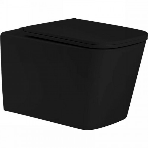 Унитаз SantiLine SL-5027MB подвесной Черный матовый с сиденьем Микролифт фарфор подвесной
