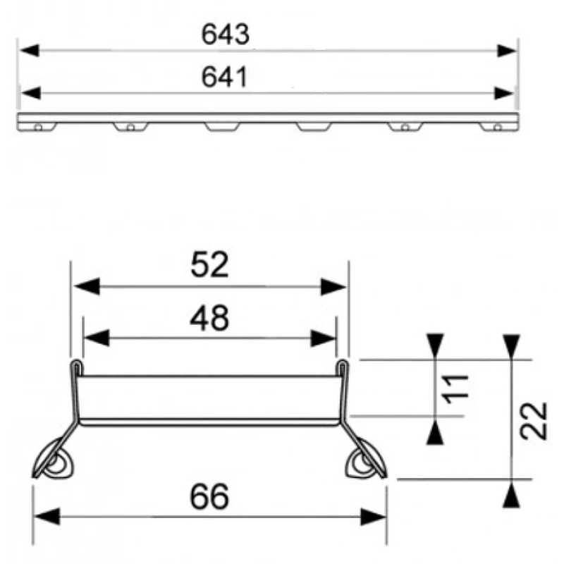 Решетка для душевого лотка Tece Drainline Plate II 70 600772 Полированная нержавеющая сталь