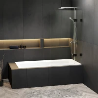 Шторка на ванну Riho VZ Scandic NXT X109V 100 L G001157121 профиль Черный матовый стекло прозрачное