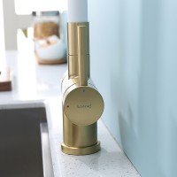 Смеситель для кухни Splenka S70.64.03 Золото матовое Белый латунь