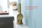 Смеситель для кухни Splenka S70.64.03 Золото матовое Белый латунь