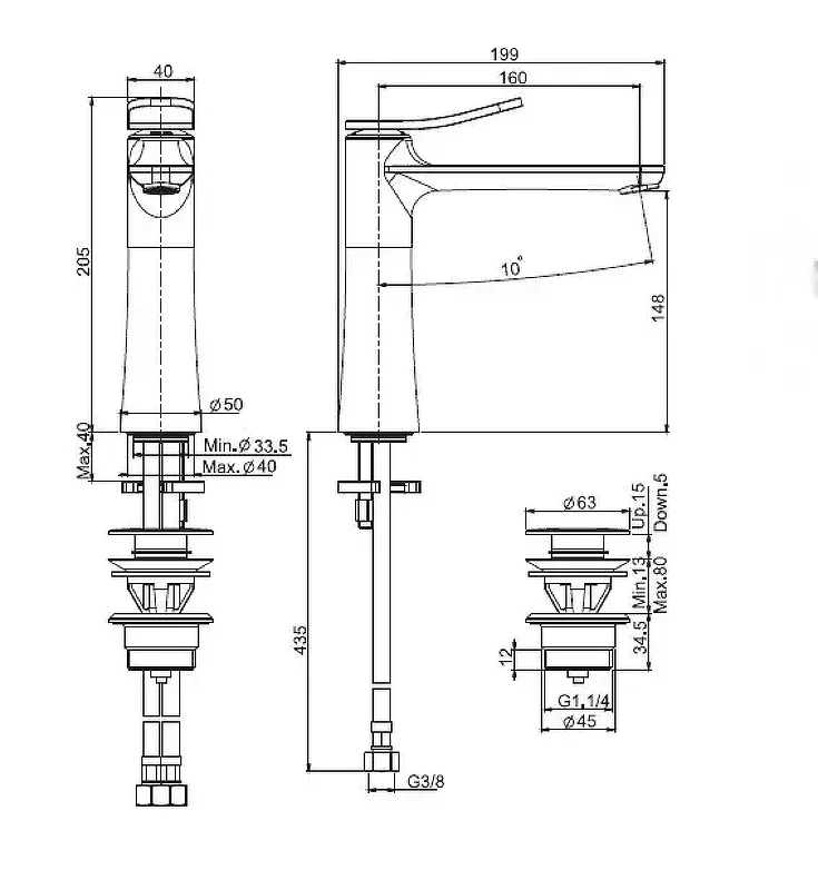 Смеситель для раковины Fima Carlo Frattini Flo F3801LBS цвет Шампань