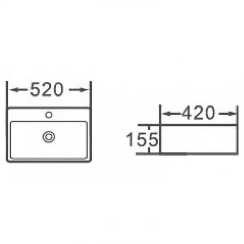 Раковина Esbano Circon 52 ESRNCIRC52MB Черная матовая фаянс накладная