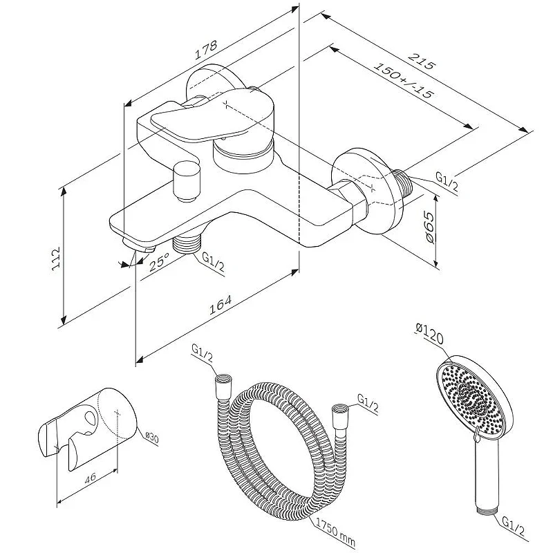 Смеситель для ванны AM.PM X-Joy F85A15099 Цвет Золото