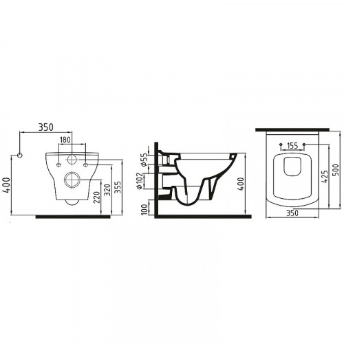 Унитаз биде Bien Dor DRKA050AMVP1W5000 подвесной с сиденьем Микролифт фарфор подвесной