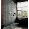 Душевая перегородка Maybah Glass MGD-720-5у 690x1950 в узком профиле Хром матовый стекло прозрачное