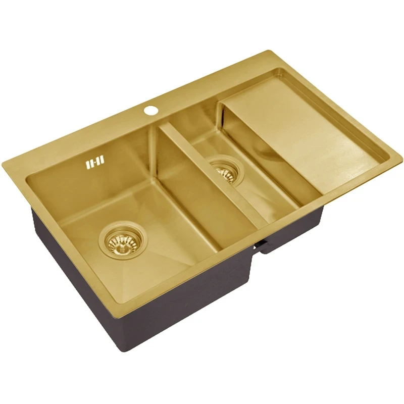 Кухонная мойка ZorG PVD Bronze SZR 5178-2-L BRONZE Бронза нержавеющая сталь встраиваемый