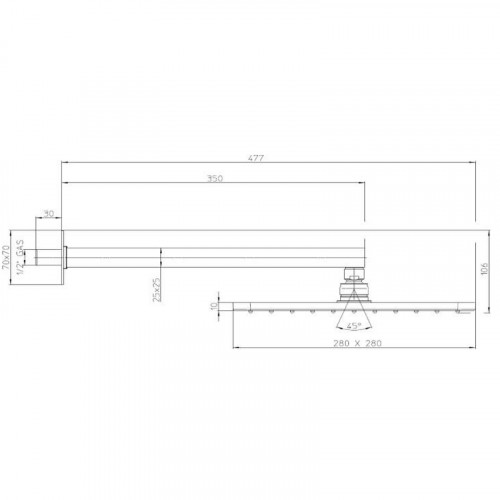 Верхний душ Bossini Cosmo H69598H.073 Черный матовый латунь на стену