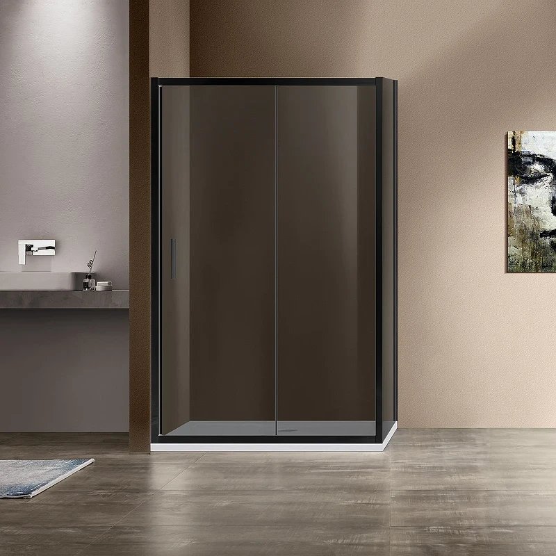 Душевой уголок Vincea Garda 120х90 VSR-1G9012CGB профиль Черный стекло тонированное