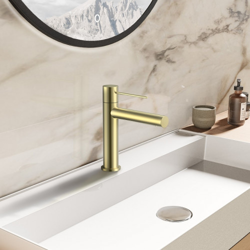 Смеситель для раковины Vincea Aspire VBF-4AS01BG Брашированное золото латунь