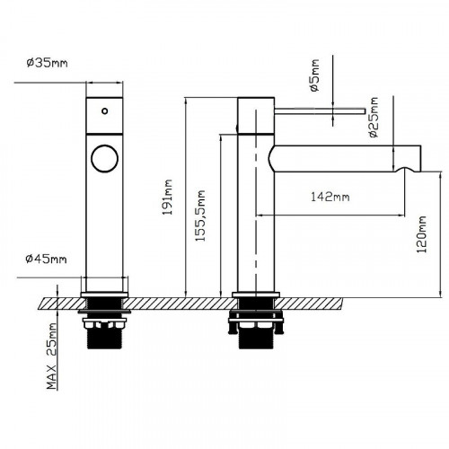 Смеситель для раковины Vincea Aspire VBF-4AS01BG Брашированное золото латунь