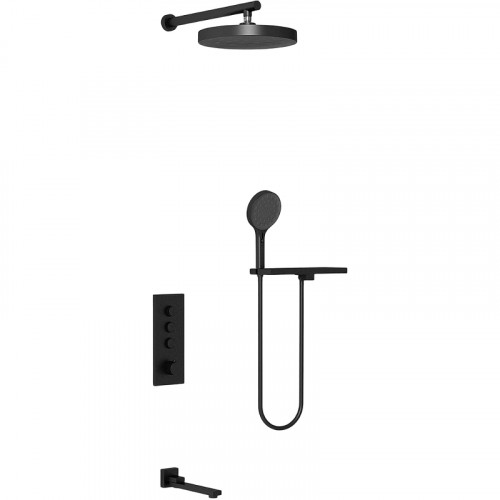 Душевая система Vincea Inspire VSFW-433TI2RMB с термостатом Черная матовая латунь встраиваемый