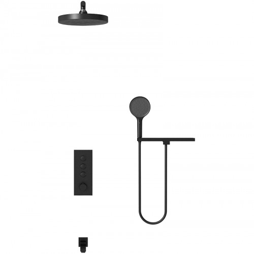 Душевая система Vincea Inspire VSFW-433TI2RMB с термостатом Черная матовая латунь встраиваемый