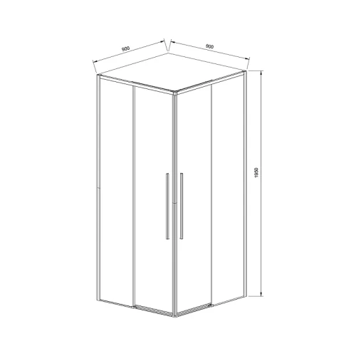 Душевой уголок Vincea Slim-N 90x90 VSS-4SN900CL профиль Хром стекло прозрачное