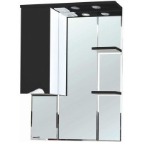 Зеркало со шкафом Bellezza Эйфория 80 L 4619113002045 с подсветкой Черное МДФ / ЛДСП, стекло