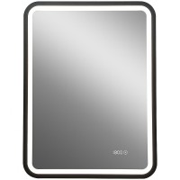 Зеркало Art&amp;Max Genova AM-Gen-600-800-S-F-Т с подсветкой с сенсорным выключателем Черное стекло
