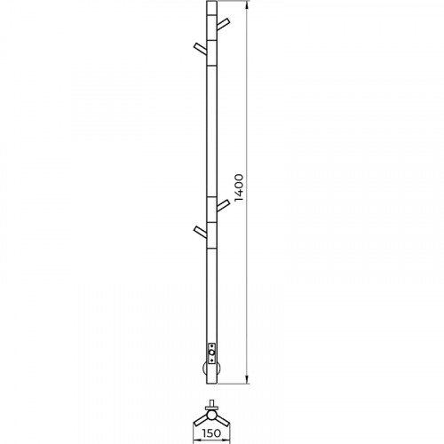 Электрический полотенцесушитель Laris Имидж 150x1400 73207642 Черный муар Золото