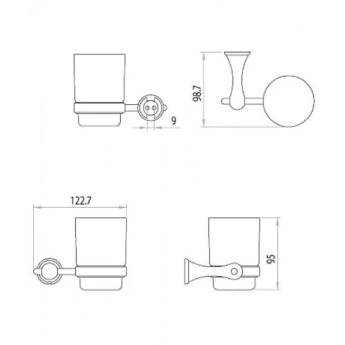 Стакан для зубных щеток Lemark Standard LM2136C Хром