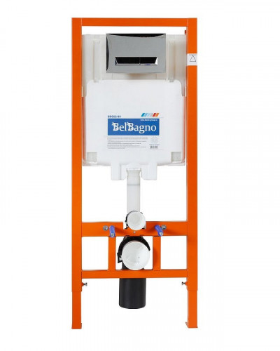 Инсталляция BelBagno BB002-80 для подвесного унитаза без клавиши смыва нержавеющая сталь