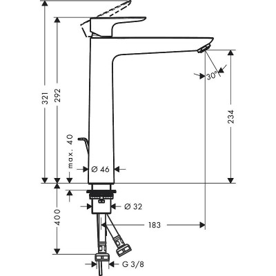 Смеситель для раковины Hansgrohe Talis E 71716140 Шлифованная бронза латунь