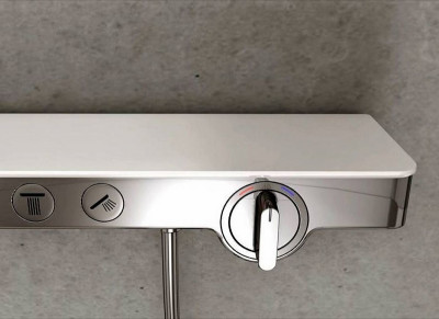 Смеситель для душа Hansgrohe ShowerTabletSelect 13184400 с термостатом Белый Хром латунь на стену