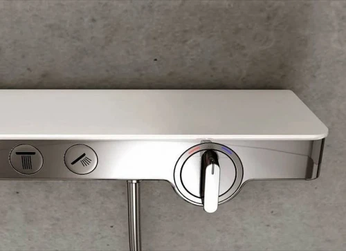 Смеситель для душа Hansgrohe ShowerTabletSelect 13184400 с термостатом Белый Хром латунь на стену