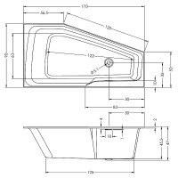 Акриловая ванна Riho Rething Space Fall 170х90 L B114006005 без гидромассажа
