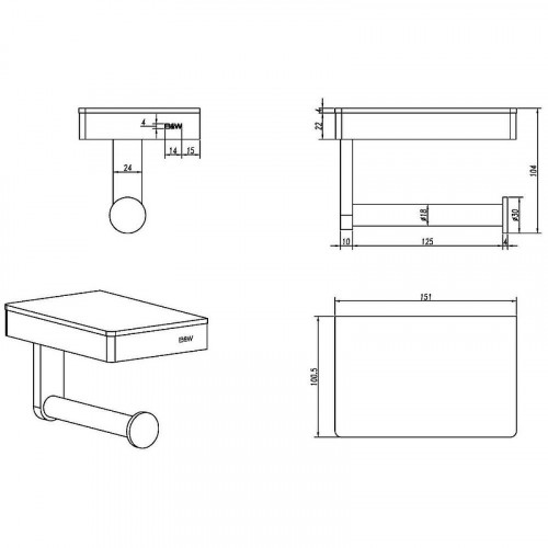 Держатель туалетной бумаги Black&amp;White Gravity GA-9620GM 9620GM Gun Metal