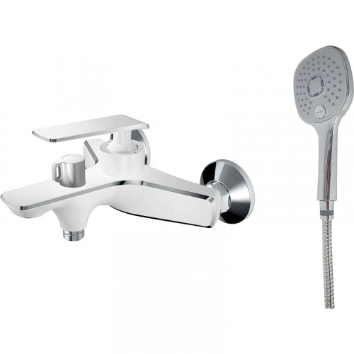 Смеситель для ванны Haiba HB60548-8 Белый Хром на стену