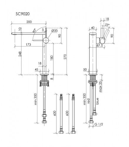 Смеситель для раковины Sancos Linn SC9020BN цвет Никель брашированный